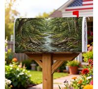 Stream Couvertures magnétiques pour boîte aux lettres - Arbres rustiques naturels - Protection de boîte aux lettres pour décoration de jardin et de terrasse - 53,3 x 64,9 cm