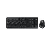 CHERRY STREAM DESKTOP COMFORT, Clavier et Souris Sans Fil, Disposition Française (AZERTY), 2,4 GHz, Touches Silencieuses, Souris Ergonomique, Noir