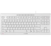 Stream Keyboard Tkl, Clavier Mécanique Filaire Sans Pavé Numérique, Disposition Eu (Qwerty), Frappe Silencieuse, Sensation De Frappe Unique, Blanc Grisé