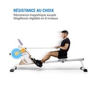 Stream M1 Rameur magnétique 105 cm Ecran LCD 8 niveaux aluminium