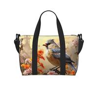 Stream Stones Sac de sport pour homme et femme avec compartiment à chaussures, Oiseaux de moineau chantent, Taille unique, Sac de voyage