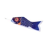 Streamer de Carpe Japonerie 39 Pouces Polyester Bleu pour Jardin | Montage Facile, Mouvement Régulier au Vent, Usage Extérieur, Bar à Sushi, Décor Coloré