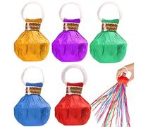 Streamer Poppers 5 pièces 3, 7x3 pouces banderoles sans gâchis multicolores papier fête Poppers main jeter confettis pour les célébrations de fête de mariage d'anniversaire