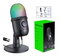 Streaming USB Microphone - Plug Play Podcast Condenser , Studio Quality Computer Microphone | Équipement d'enregistrement de bureau, bouton muet instantané, capture vocale claire pour le streaming