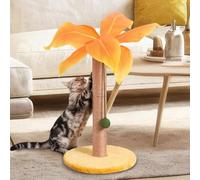 STREAMVOY Arbre à chat avec balle - Tour pour chat en sisal, base anti-basculement et balle interactive suspendue, installation facile pour tous les chats (33, jaune)
