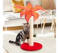 STREAMVOY Arbre à chat avec balle - Tour pour chat en sisal, base anti-basculement et balle interactive suspendue, installation facile pour tous les chats (33, rouge)