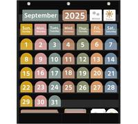 STREAMVOY Calendrier de salle de classe pour enfants, 130 cartes colorées - Thème bohème, météo/saisons/dates/vacances, cartes vierges réutilisables pour l'enseignement et l'apprentissage à domicile