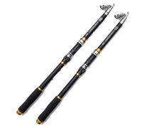 STREAMVOY Ensemble canne à pêche et moulinet de surf de 3 m, canne à pêche en carbone à action dure avec moulinet rotatif en métal 5000, 13 + 1 BB, idéal pour la plage, la pêche en mer (noir, 2,4 m)