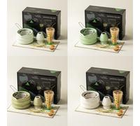 STREAMVOY Ensemble de 7 pièces de cérémonie japonaise à matcha, fouet traditionnel en bambou et bol en céramique, kit complet de fabrication du thé avec tamis et cuillère, cadeau authentique pour les