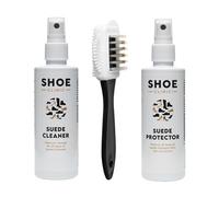 STREAMVOY Kit de nettoyage pour chaussures en daim et nubuck - Spray nettoyant et protecteur de 125 ml, brosse à 4 côtés pour chaussures, bottes, baskets - détachant et hydrofuge