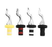 STREAMVOY Lot de 4 bouchons à vin en acier inoxydable pour champagne et vin, conservation hermétique en silicone (multicolore)