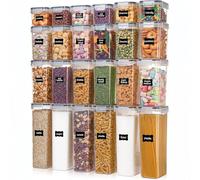 STREAMVOY Lot de 8 boîtes de conservation hermétiques en plastique avec couvercles pour céréales, farine, pâtes, aliments secs (24)