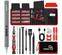 STREBITO - 144pcs 3.7V Tournevis de Précision sans Fil Électrique Rechargeable Petit Kit de Tournevis Électrique Outils