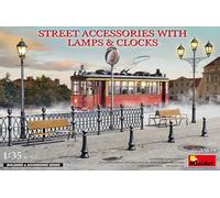 Street Accessories with Lamps & Clocks - Décor Modélisme