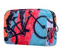 Street Art Graffiti Trousse à cosmétiques pour femme, trousse de toilette de voyage, grande pochette de maquillage pratique avec fermeture éclair, multicolore, 18.5x7.5x13cm/7.3x3x5.1in, Trousse de