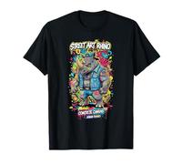 Street Art Rhino Toile béton T-Shirt
