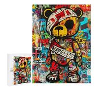 Street Art Teddy Bear Graffiti Puzzle 1000 Pièces Educa Jouet en Bois Cadeau Unique Décoration Intérieure Jeu Éducatif Challenge Toy Adultes Et Enfants À Partir De 14 Ans 500 PCS