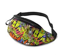 Street Design Graffiti Wall Urban Art Sac banane tendance, Noir 4, Taille unique, Mode