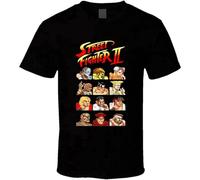 Street Fighter 2 Characters Cool Retro T Shirt Black M