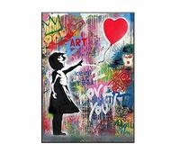 Street Graffiti Art Banksy Art Pop Art Toile tableau Peinture Affiches Petite Fille Amour Ballon Murale Art Pour Salon Chambre Decoration à La Maison Sans Cadre