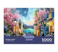 Street Lamp 1000 Pcs Carton Extra-épais Lot de Puzzles Stree with Cherry Tree Stimulant Et Éducatif Jeu Créatif Puzzles As Birthday Gifts 70x50cm/1000pcs