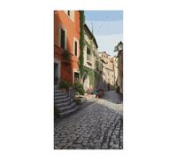 Street of Italy Bannière de couverture de porte 90 x 180 cm Bannières de fête Panneau de bienvenue saisonnier Décoration verticale à suspendre pour porche, entrée, jardin
