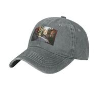 Street of Italy Casquette de baseball vintage délavée pour papa Chapeau de golf pour homme et femme Visière réglable, gris, Taille unique