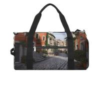 Street of Italy Sac de sport pour femme et homme avec compartiment à chaussures étanche Sac de voyage Sac de sport pour le sport, les gymnases et le yoga, Rue d'Italie, Taille unique