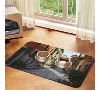 Street of Italy Tapis de nourriture pour chien, tapis d'alimentation absorbant pour gamelles de nourriture et d'eau, tapis de placement antidérapant pour le sol, imperméable, séchage rapide, pour