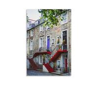 Street Of London Œuvre d'art, affiche, art mural, peinture, toile, cadeau, salon, impression, chambre à coucher, décoration, œuvres d'art, 60 x 90 cm