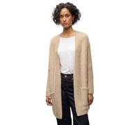 Street One 2515401 Cardigan Long en Fil à Plumes, Beige sablé, 38 Femme