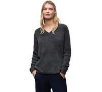 Street One 3015650 Pull Douillet à col en V, Gris foncé, 46 Femme