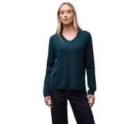 Street One 3015726 Pull structuré à col en V, Bleu Marin, 44 Femme