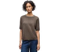 Street One 3016797 Pull à Manches Courtes, Dark Nomad Brown Mel, 42 Femme