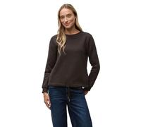 Street One 3017129 Sweat-Shirt avec détails côtelés, Marron Ultra Profond, 38 Femme