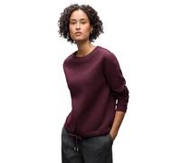 Street One 3017129 Sweat-Shirt avec détails côtelés, Noble Red, 36 Femme