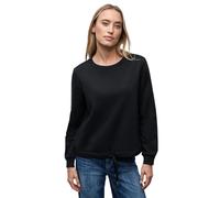 Street One 3017129 Sweat-Shirt avec détails côtelés, Noir, 38 Femme