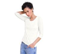 Street One T-shirt Pania manches longues en coton écru Femme Taille 40