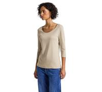 Street One 3116816 T-Shirt Basique à Manches 3/4, en Coton Beige, 36 Femmes