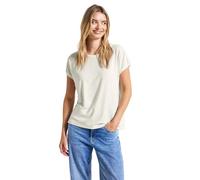 Street One 3225937 T-Shirt à Rayures pailletées, Blanc cassé, 44 Femmes