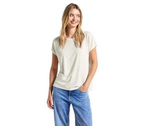 Street One 3225937 T-Shirt à Rayures pailletées, Blanc cassé, 44 Femmes