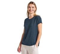 Street One 3225937 T-Shirt à Rayures pailletées, Bleu Marine, 42 Femmes