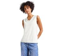 Street One 3227134 Haut à col en V avec Dentelle, Blanc cassé, 40 Femmes