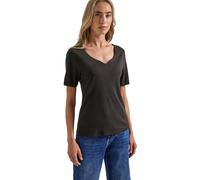 Street One 3227205 T-Shirt à col en cœur, Marron Ultra Profond, 44 Femme
