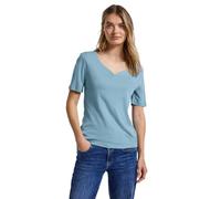 Street One 3227205 T-Shirt avec décolleté en cœur, Bleu Glacier, 36 Femmes