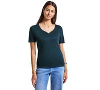 Street One 3227205 T-Shirt avec décolleté en cœur, Bleu Marine, 46 Femmes