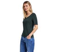 Street One 3227205 T-Shirt avec décolleté en Forme de cœur, Vert (Evernight Green), 44 Femme