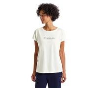 Street One 3227317 T-Shirt avec Inscription en Film, Blanc cassé, 42 Femmes