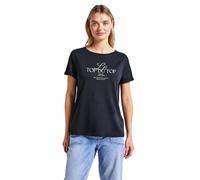 Street One 3227319 T-Shirt avec détail Turn-Up, Deepwater Blue, 46 Femmes