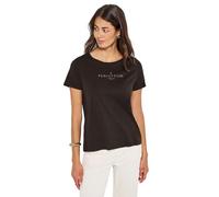 Street One 3227595 T-Shirt avec Motif Wording Artwork, Marron foncé, 42 Femmes